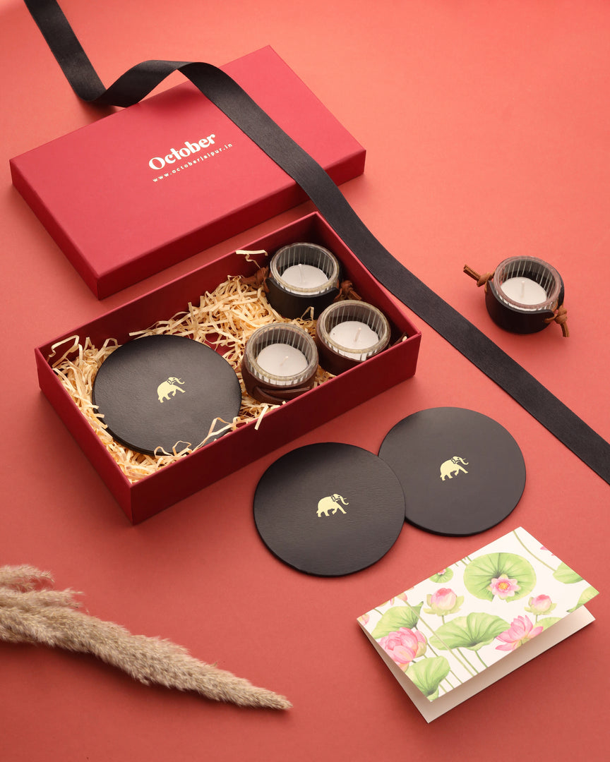 DIWALI GIFT SET (Coasters+ Tea Lights)