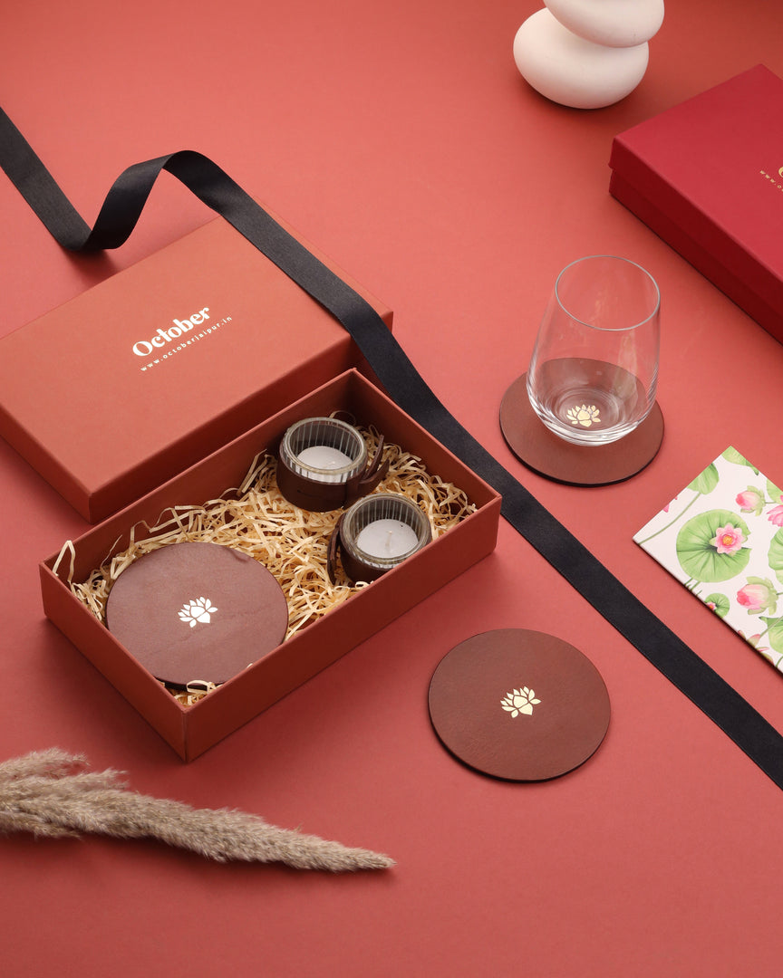 GIFT SET ELEPHANT (Coasters+Tea Lights)