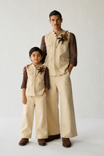 Load image into Gallery viewer, LINEN MINI HUNTER SET-ECRU (SET OF 2)
