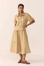 Load image into Gallery viewer, TONK LINEN SKIRT SET-CHAI LATTE