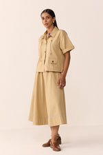 Load image into Gallery viewer, TONK LINEN SKIRT SET-CHAI LATTE