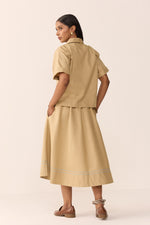 Load image into Gallery viewer, TONK LINEN SKIRT SET-CHAI LATTE