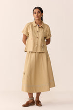Load image into Gallery viewer, TONK LINEN SKIRT SET-CHAI LATTE