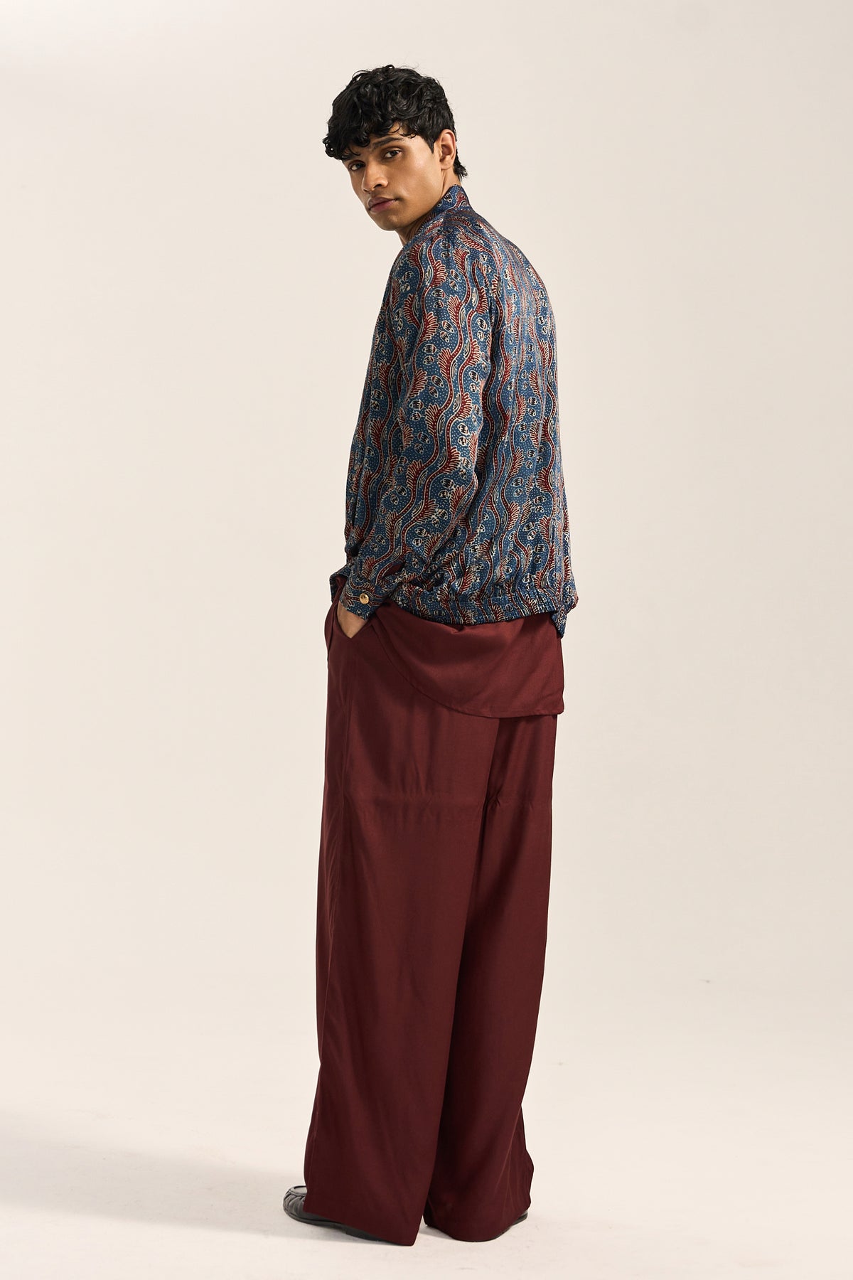 AJRAK BOMBER JACKET SET-INDIGO