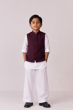 Load image into Gallery viewer, Pintuck nehru jacket set for kids