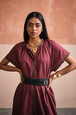 Load image into Gallery viewer, MEXICAN DRESS VINO