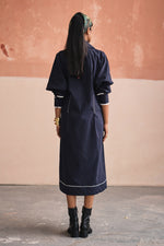 Load image into Gallery viewer, SOHO SHIRT DRESS- NAVY