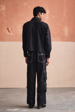 Load image into Gallery viewer, ALVARO CROPPED JACKET SET- BLACK