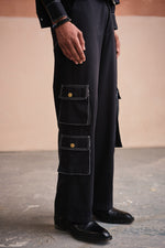 Load image into Gallery viewer, ALVARO CROPPED JACKET SET- BLACK