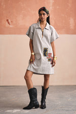 Load image into Gallery viewer, GRACE SHORT DRESS-PATCHWORK