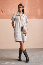 Load image into Gallery viewer, GRACE SHORT DRESS-PATCHWORK