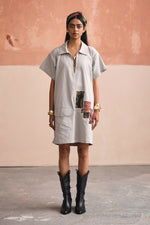 Load image into Gallery viewer, GRACE SHORT DRESS-PATCHWORK