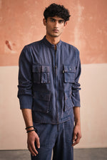 Load image into Gallery viewer, UTILITY JACKET SET-STONED BLUE