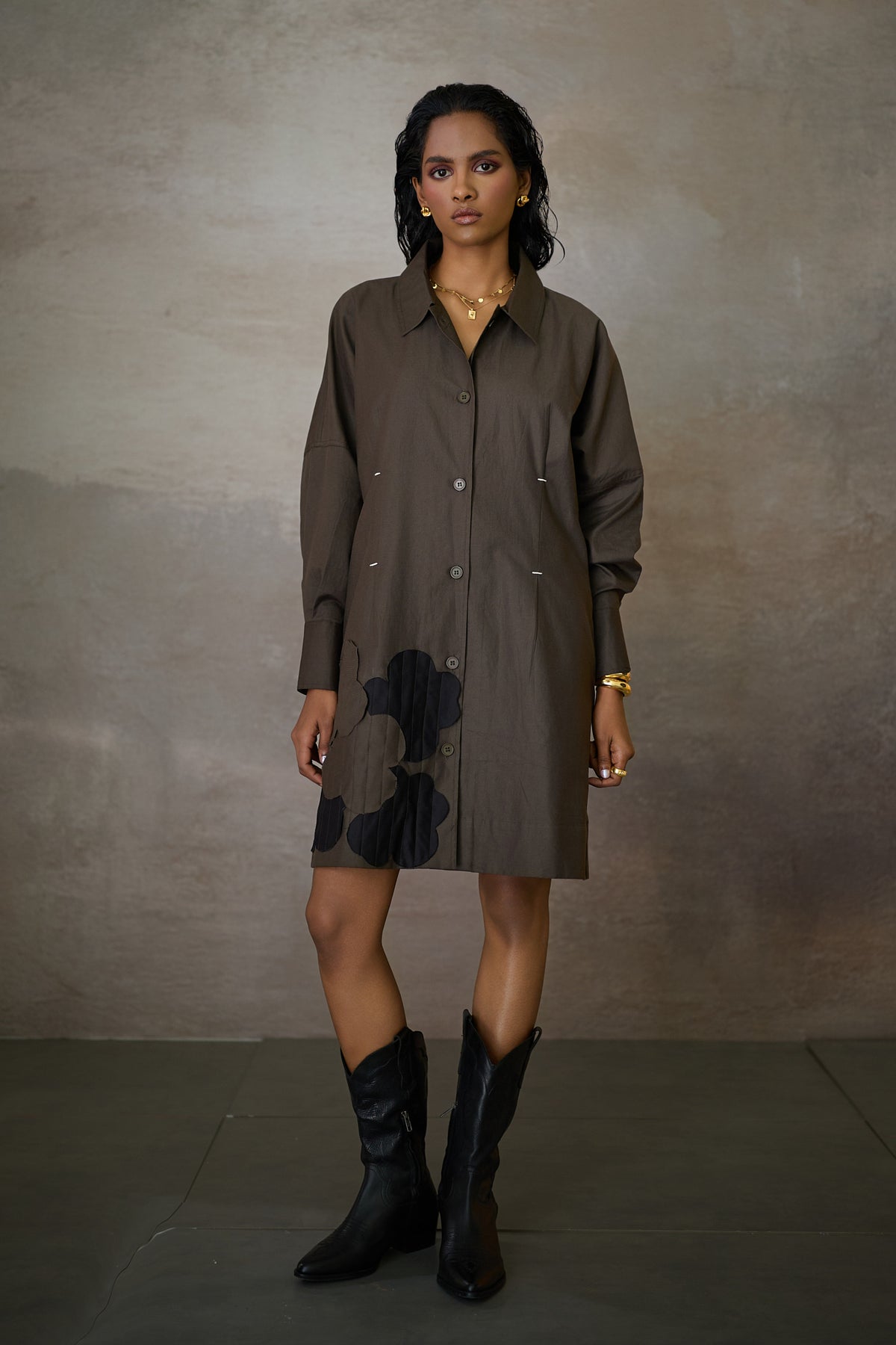 MANHATTAN SHORT DRESS- NOMAD OLIVE