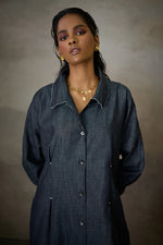 Load image into Gallery viewer, MANHATTAN SHORT DRESS- DENIM