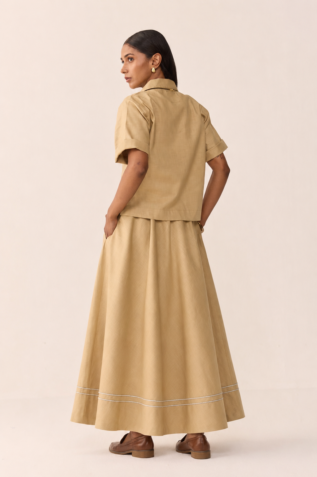 TONK LINEN SKIRT SET-CHAI EDIT