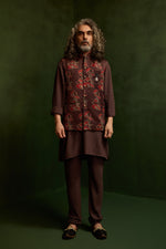 Load image into Gallery viewer, ZAKIR NEHRU JACKET SET-GREY ( SET OF 3)