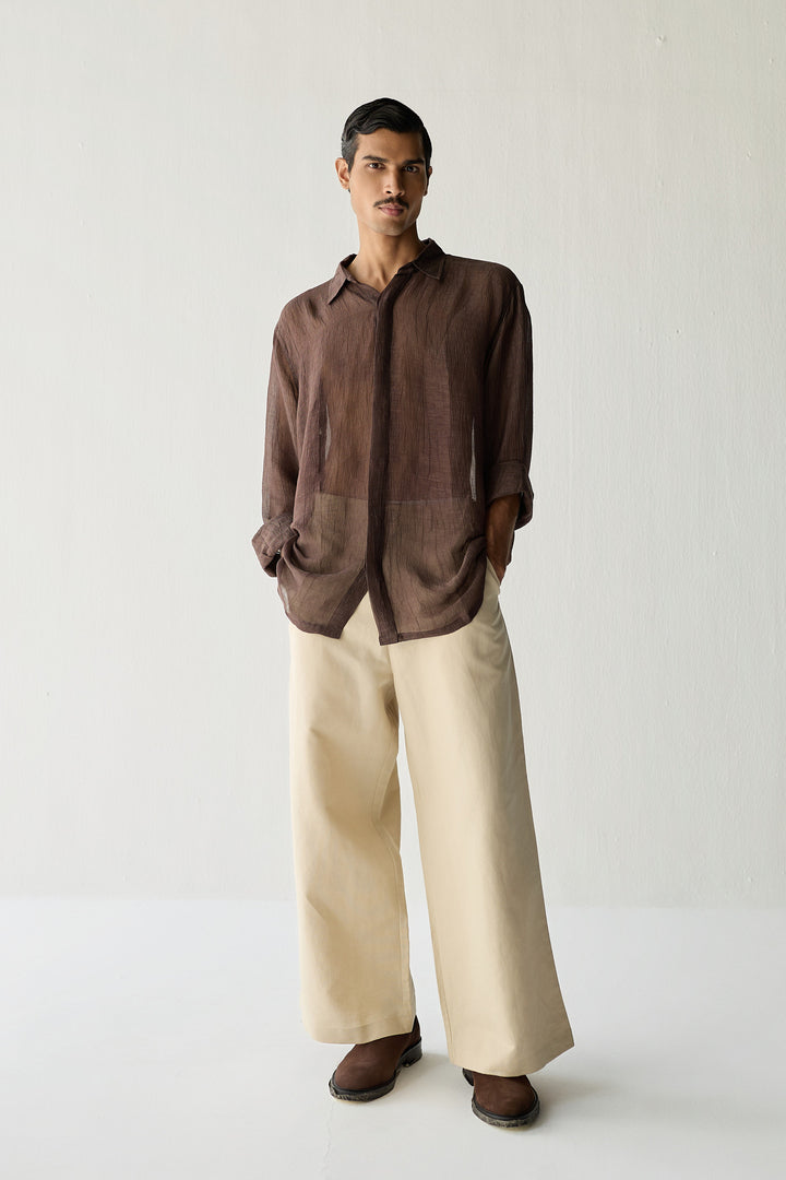 MIRZA SILK SHIRT-TAN