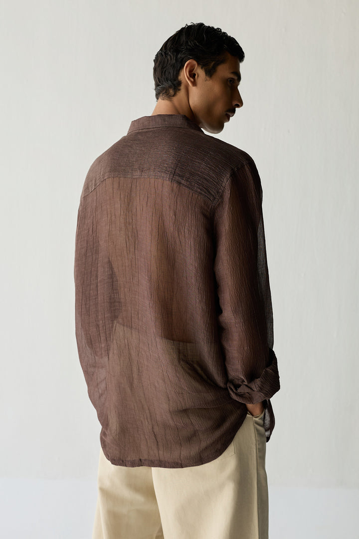 MIRZA SILK SHIRT-TAN