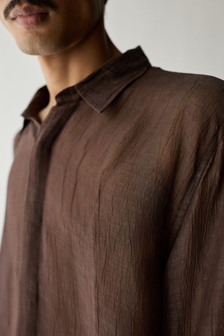 MIRZA SILK SHIRT-TAN