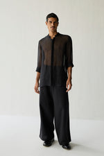 Load image into Gallery viewer, MIRZA SILK SHIRT- BLACK