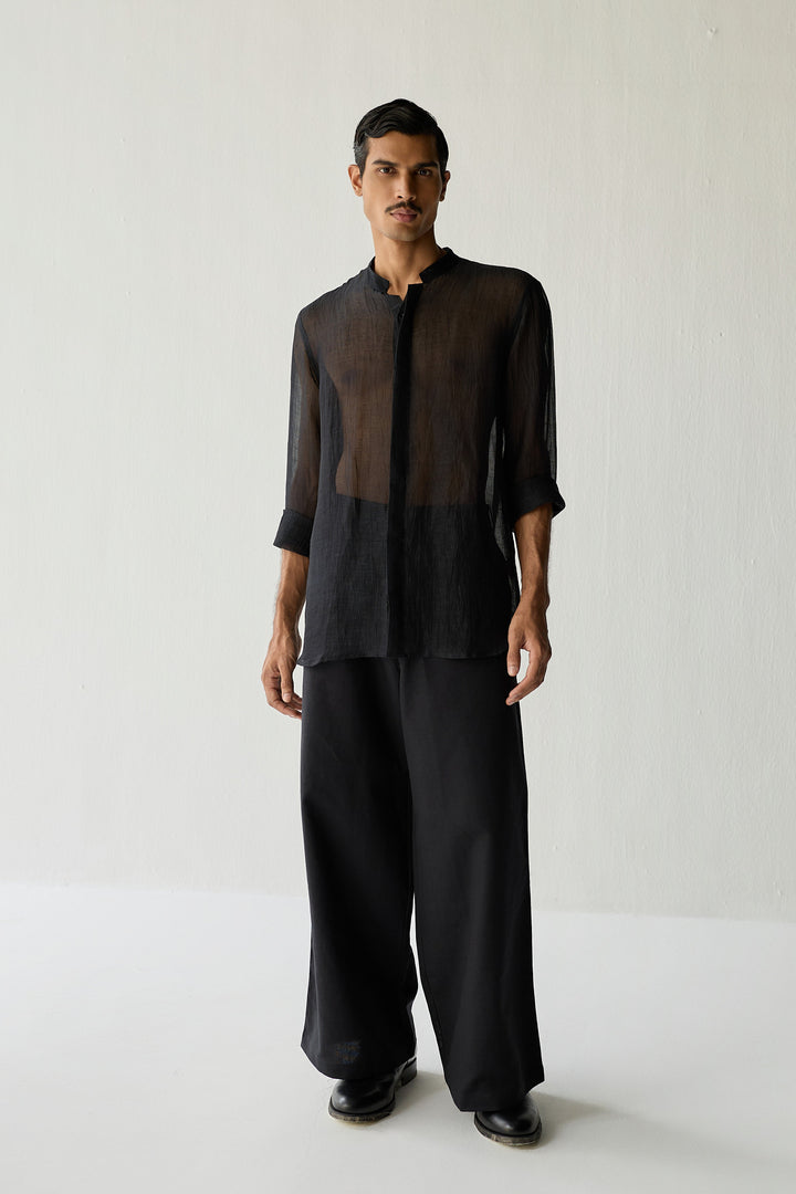 MIRZA SILK SHIRT- BLACK