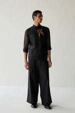 Load image into Gallery viewer, LINEN HUNTER JACKET SET-BLACK ( Set Of 2)