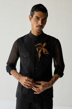 Load image into Gallery viewer, LINEN HUNTER JACKET SET-BLACK ( Set Of 2)