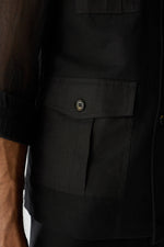 Load image into Gallery viewer, LINEN HUNTER JACKET SET-BLACK ( Set Of 2)