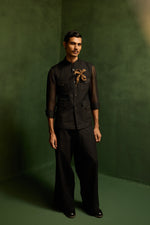 Load image into Gallery viewer, LINEN HUNTER JACKET SET-BLACK ( Set Of 2)