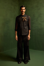 Load image into Gallery viewer, LINEN HUNTER JACKET SET-BLACK ( Set Of 2)