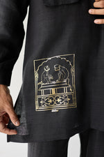 Load image into Gallery viewer, MATKA SILK KURTA SET- BLACK