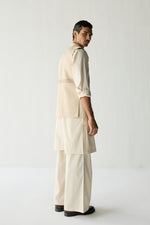 Load image into Gallery viewer, MOHAIR LINEN NEHRU JACKET SET- ECRU ( SET OF 3)