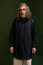 Load image into Gallery viewer, TAILORED KURTA SET- NAVY