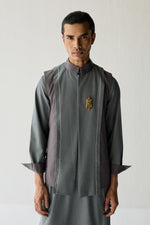 Load image into Gallery viewer, SAMAY DRAPE JACKET SET- GREY ( SET OF 3)