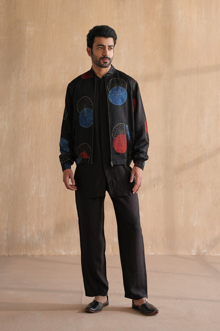 MANAV BOMBER JACKET SET-BLACK(SET OF 3)