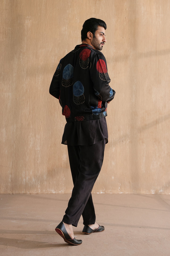 MANAV BOMBER JACKET SET-BLACK(SET OF 3)