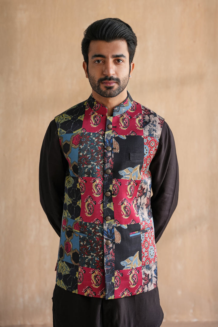 FAIZ NEHRU JACKET-PATCHWORK