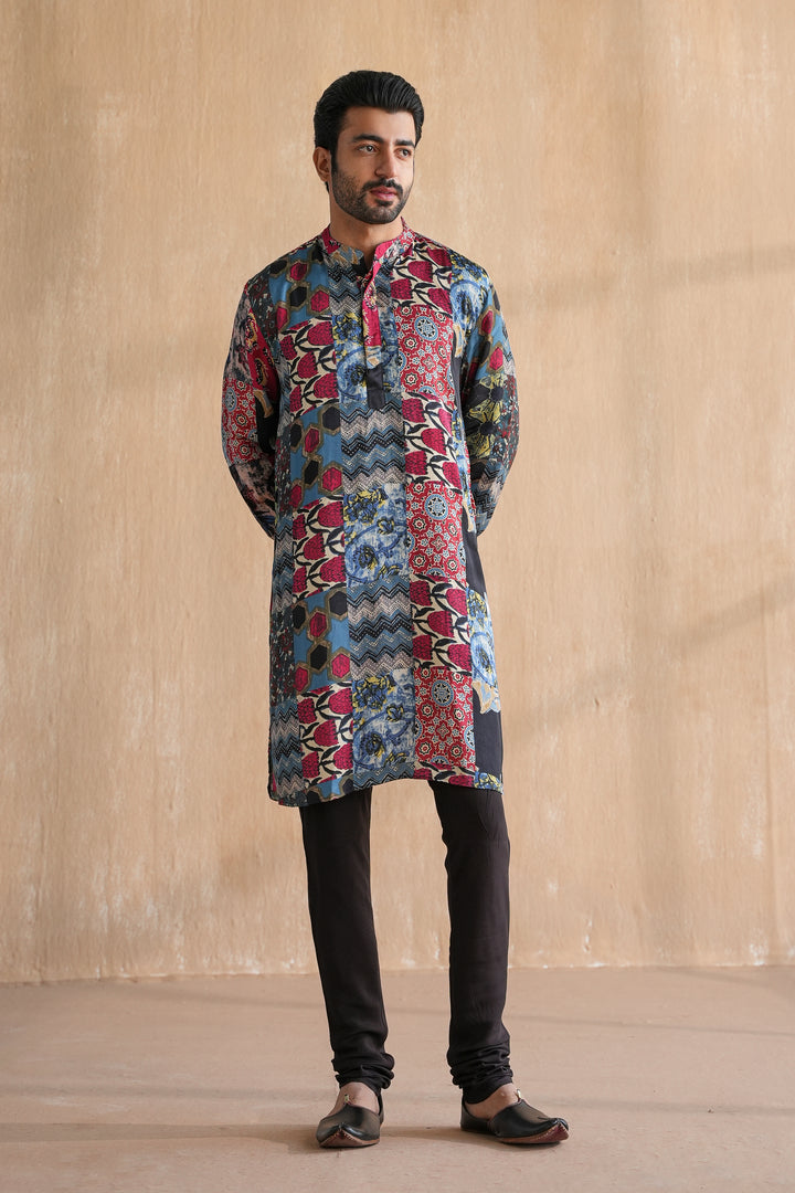MIRZA FESTIVE KURTA SET-PATCHWORK