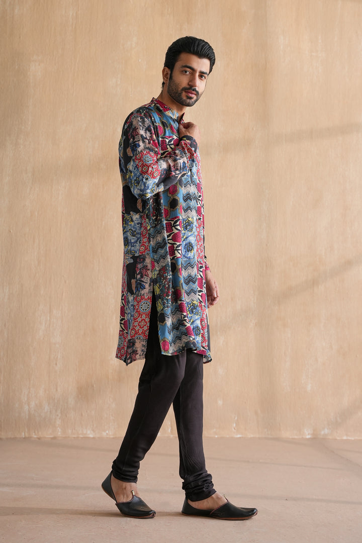 MIRZA FESTIVE KURTA SET-PATCHWORK