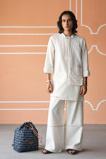 Load image into Gallery viewer, DOODLE KURTA SET- SUMMER WHITE