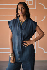 Load image into Gallery viewer, SEHER SUMMER SET-NAVY