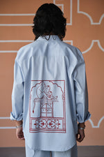 Load image into Gallery viewer, JAIPUR OVERSIZED SHIRT- SKY