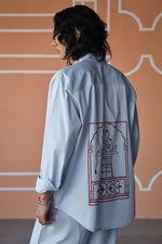 Load image into Gallery viewer, JAIPUR OVERSIZED SHIRT- SKY
