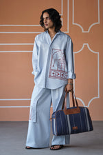 Load image into Gallery viewer, JAIPUR OVERSIZED SHIRT- SKY