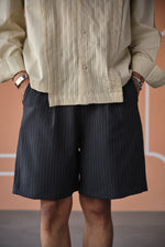 Load image into Gallery viewer, PINSTRIPE BELL SHORTS-GREY