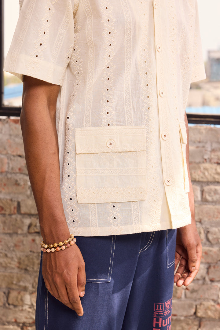 EMBROIDERED CUBAN COLLAR SHIRT