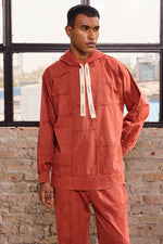 Load image into Gallery viewer, UNFINISHED HOODIE SET-STONED RED