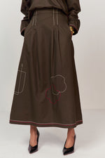 Load image into Gallery viewer, DOODLE SKIRT-OLIVE