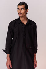 Load image into Gallery viewer, DOODLE PATHANI KURTA SET-BLACK